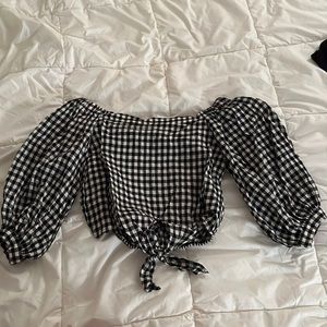 Worn once! Cute checkered top